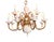 1970s Georgian Candle-Style 2-Tier Polished Brass White Porcelain Chandelier For Sale - Image 10 of 10