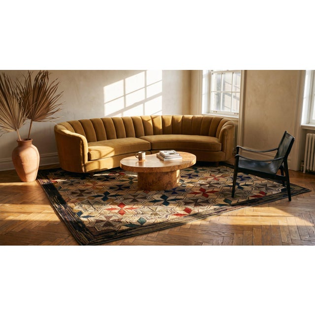 Iconic, Lovely and Symmetrical Design With Multi Tones Colors American Hooked Rug For Sale - Image 10 of 12
