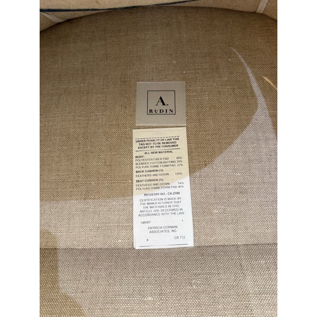 Almond A. Rudin Model 712 Contemporary Upholstered Swivel Club Chair For Sale - Image 8 of 8