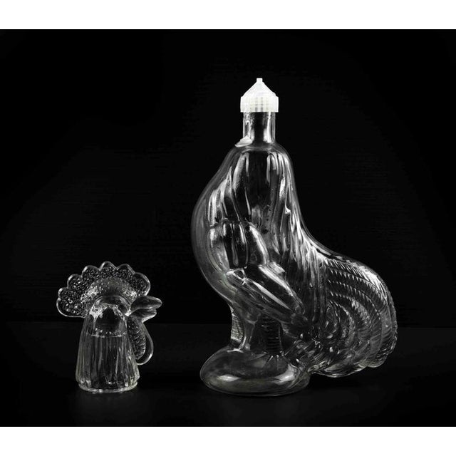 Vintage Glass Rooster Shaped Bottle, 1970s For Sale - Image 3 of 5