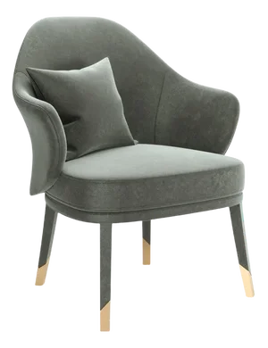 Bhutan Olive Velvet Armchair by Javier Gomez