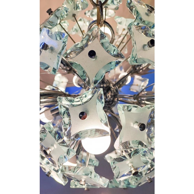 Sputnik Chandelier in Cut Glass from Fontana Arte, 1960 For Sale - Image 6 of 11