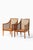 Wood Bergère Armchairs in Cane with Leather and Mahogany by Kaare Klint, 1931, Set of 2 For Sale - Image 7 of 14