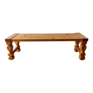 1960s Vintage Swedish Pine Bench by Gläsmaster Markaryd