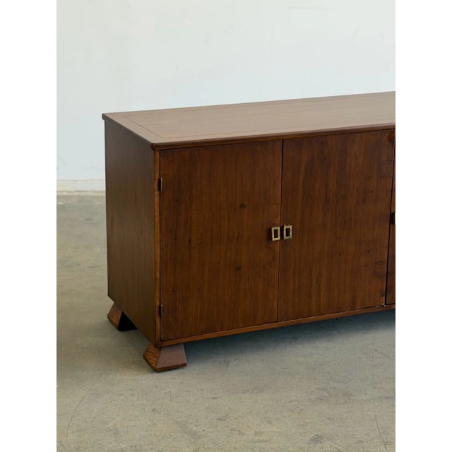 Art Deco Vintage Pyramid Leg Credenza For Sale - Image 3 of 10