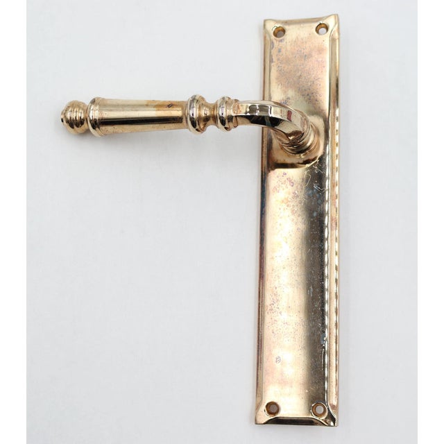 Pair of Traditional Polished Brass Dummy Door Pulls For Sale - Image 4 of 6