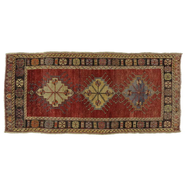 Mid 20th Century Vintage Turkish Oushak Gallery Rug, Wide Hallway Runner - 05'02 X 11'00 For Sale - Image 5 of 5