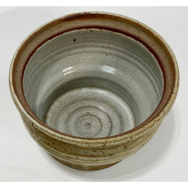 Brown Vintage Studio Pottery Lidded Crock For Sale - Image 8 of 10