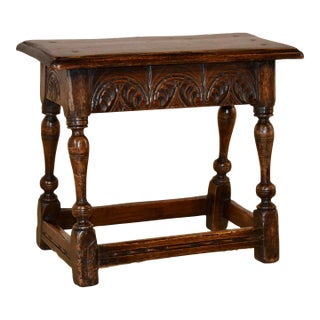 19th Century English Oak Joint Stool For Sale