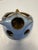 Mid-Century Studio Pottery Owl Candle Holder in Mottled Blue Glaze Luminary Decor For Sale - Image 4 of 8
