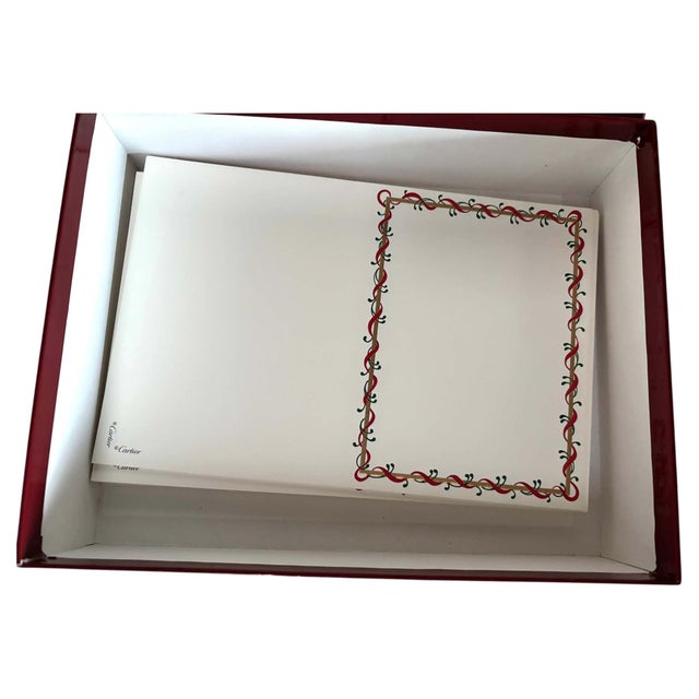 Set of 10 oversized greetings Cartier Cards and Envelopes with the Iconic Cartier Christmas decor Design. Cartier Season's...