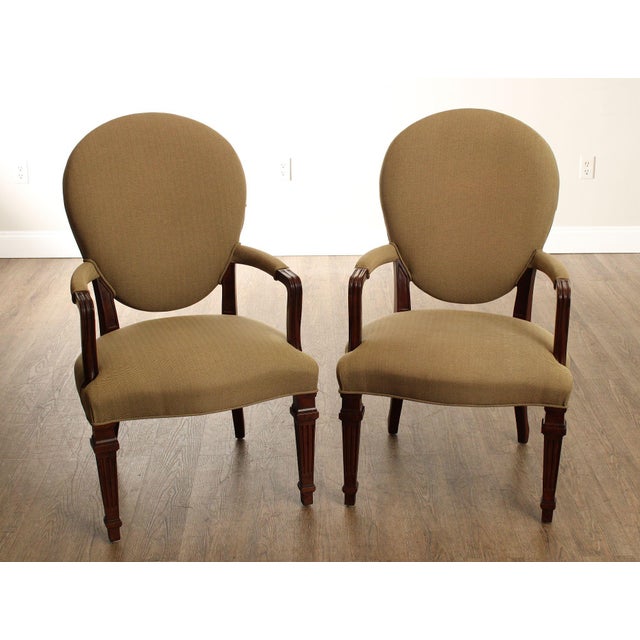 High Quality Vintage Pair of Armchairs with Custom Upholstered Seats and Back Rests