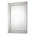 This frame features mirror inlays, separated by thin, grooved framing strips, finished in a metallic silver. The center...