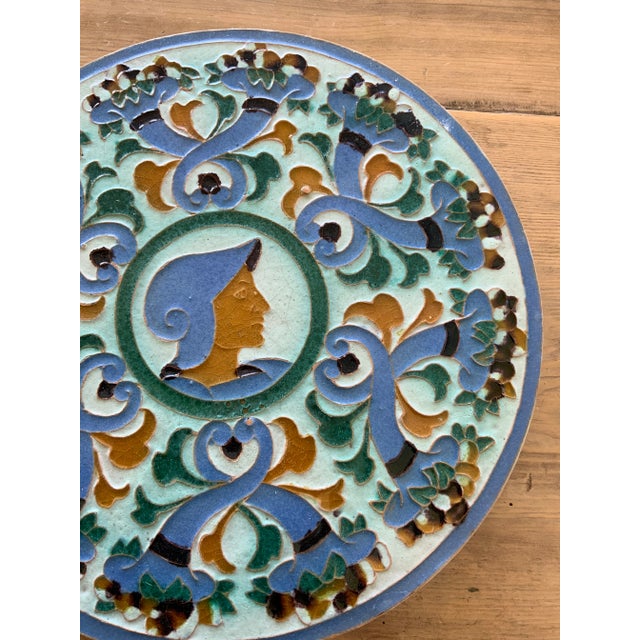 Vintage Spanish Polychrome Round Serving Plate, Marked to Underside For Sale In Los Angeles - Image 6 of 7