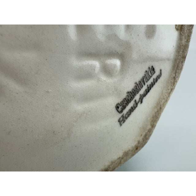 Vintage Czech Hand-Painted Floral Pitcher – Czechoslovakia Folk Art Pottery Jug For Sale - Image 12 of 12