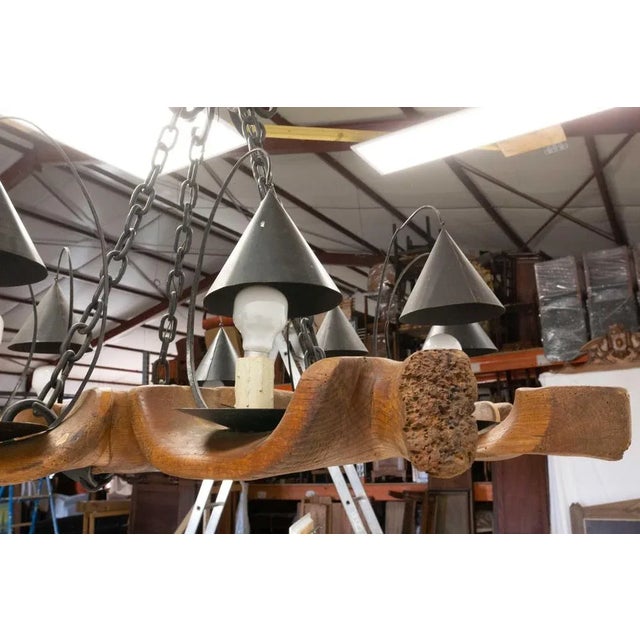 Mid-Century French Four Yokes Pendant Light For Sale - Image 14 of 16