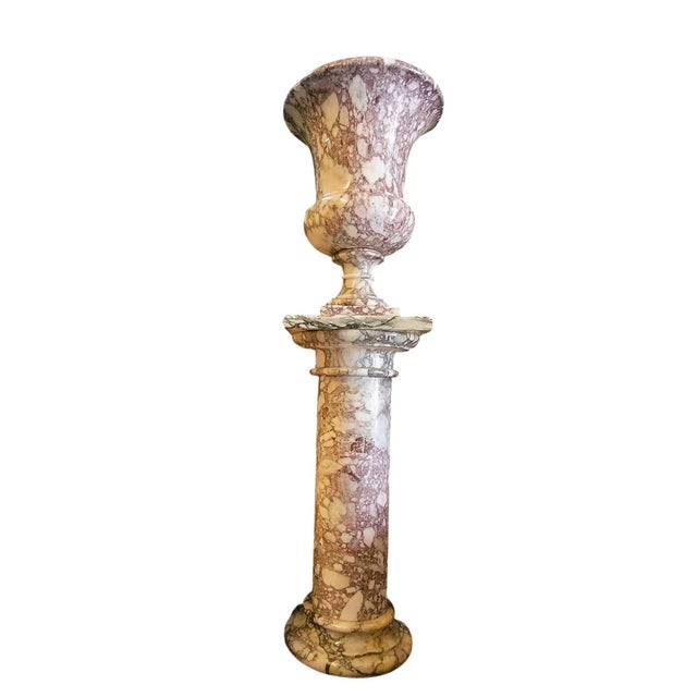 Medici Vase on Marble Column, 1900s For Sale - Image 18 of 18