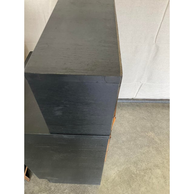 Wood Mid Century Modern Cerused Ebonized Oak Nightstands, A Pair For Sale - Image 7 of 15