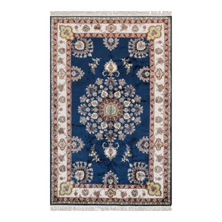 Pasargad Home Tabriz Blue Art Silk Area Rug, 5' 0'' X 8' 0'' For Sale
