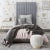 Wood Arabelle Grey Velvet Twin Bed For Sale - Image 7 of 11