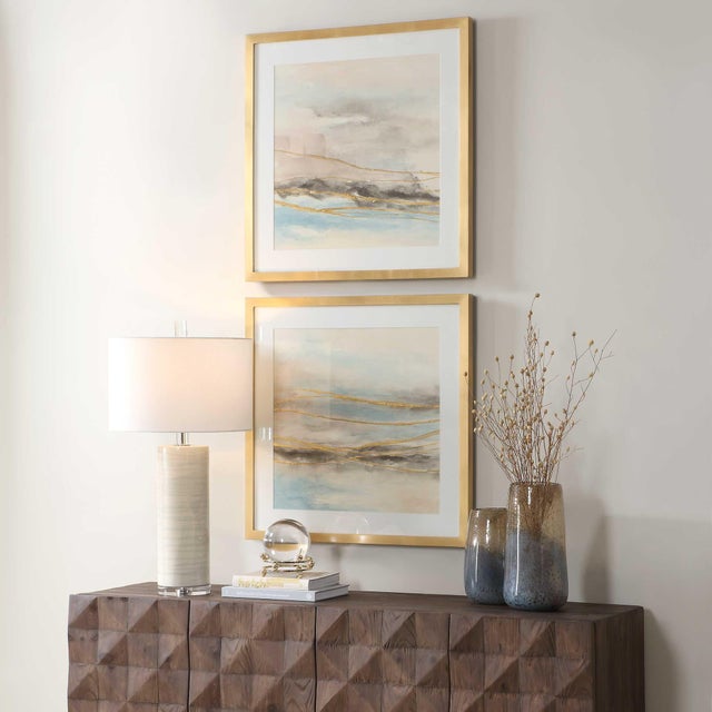 Abstract So Golden Abstract Landscape Prints Set/2 For Sale - Image 3 of 7
