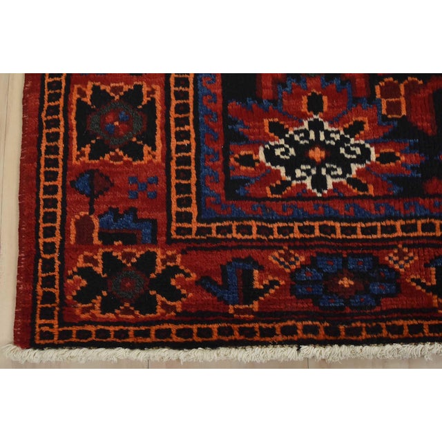 Luri Rug 4’1” X 7’9” Blue Wool Vintage Tribal Hand-Knotted Oriental Carpet For Sale - Image 10 of 13