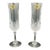 2000s Cristal d'Arques Champagne Flute Cup Longchamp Crystal Toasting Glasses Set of 2 For Sale
