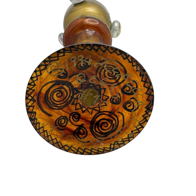 Set of 3 Vintage Rebecca Rish Hand Painted Candlesticks For Sale - Image 13 of 14