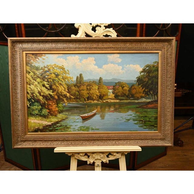 French Artist, Impressionist Landscape, 1980s, Oil Painting, Framed For Sale - Image 3 of 9