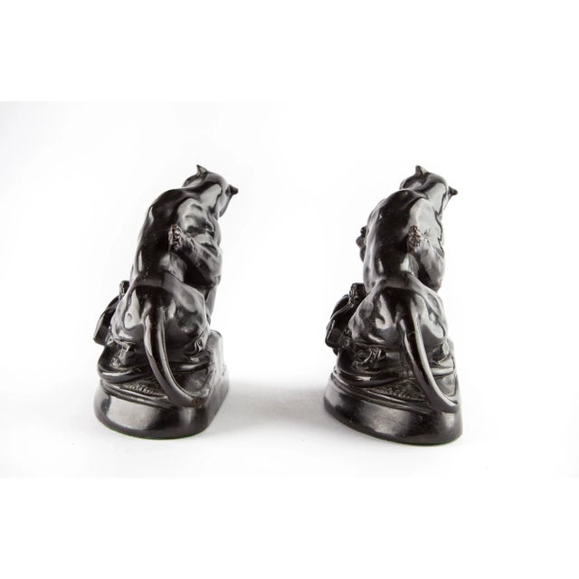 Kronheim and Oldenbusch Fighting Mountain Lion Bookends For Sale - Image 4 of 12
