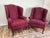 Vintage Pair Burgandy Wing Back Chairs by Hamilton House For Sale - Image 4 of 8
