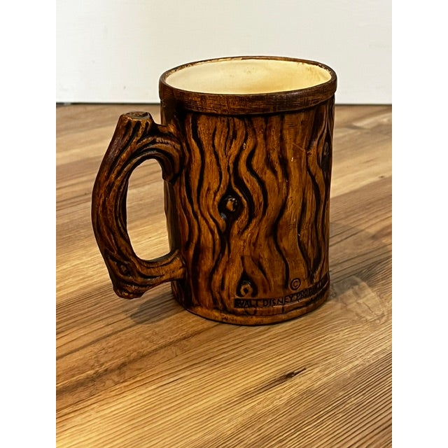 Vintage Mid-Century Modern Walt Disney World Faux Wood Ceramic Souvenir Mug For Sale - Image 4 of 10