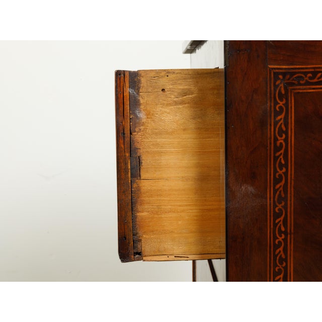 Petite Italian 18th Century Neoclassical Commode with Marble Top and Marquetry For Sale - Image 9 of 12