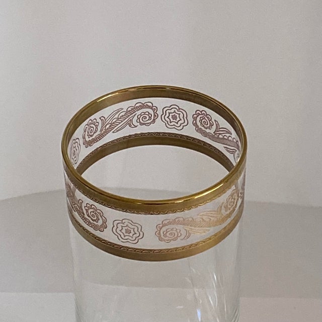 Italian Tall Tumbler-Shaped Crystal Glasses with Gold Rims and Scrollwork Motifs from Cellini, Italy, 1970s, Set of 6 For Sale - Image 11 of 18