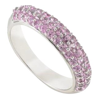 1.25ct Natural Sapphire Cluster Pink Gemstone Ring in 18k Gold Size 7 For Sale
