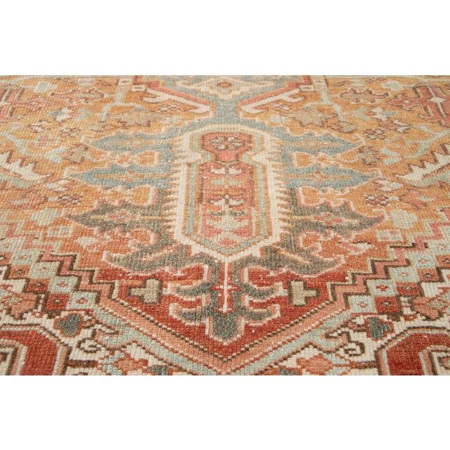 Vintage Persian Heriz Wool Rug For Sale - Image 9 of 13