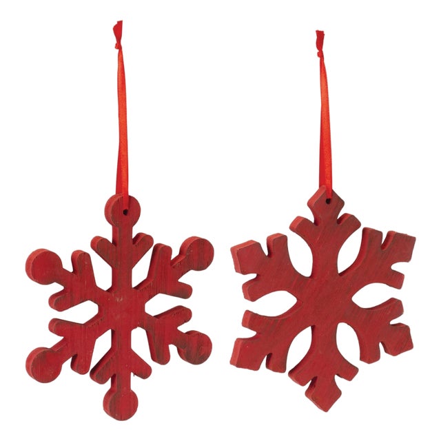 Fir Wood Snowflake Ornament (Set of 12) For Sale
