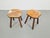 Set of 2 vintage stools with cowhide milk stools from the 1950s Wooden stool with plant table from the mid-century...