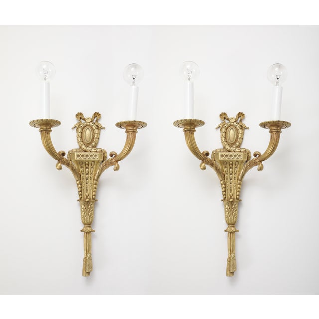 1950's French Bronze Sconces For Sale - Image 13 of 14