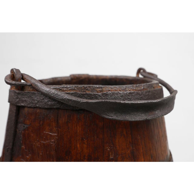 Brutalist French Handmade Wooden Bucket, 18th Century For Sale - Image 3 of 11
