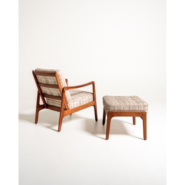 Set of Model 109 Lounge Chair and Ottoman by Ole Wanscher for France & Søn, 1950s For Sale - Image 3 of 12