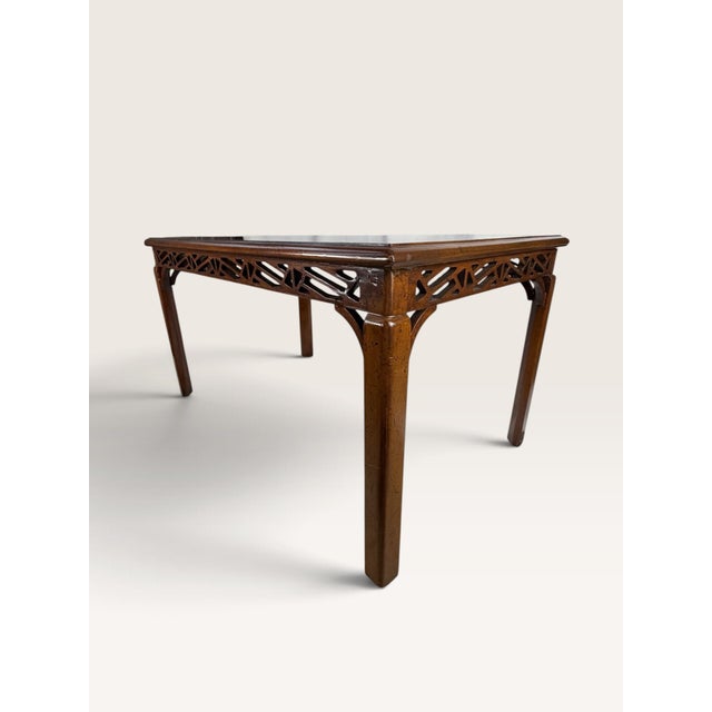 Brown Mid Century Chinese Chippendale Fretwork Cocktail Table For Sale - Image 8 of 18