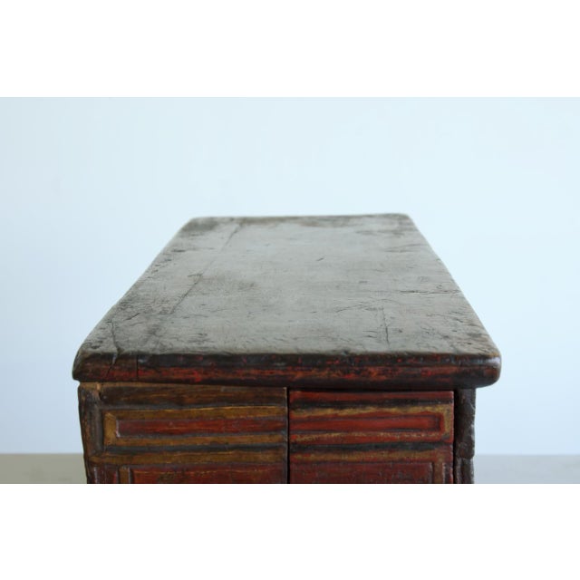 Wood Antique Tibetan Altar Table or Bench With Drawer, 19th Century For Sale - Image 7 of 8