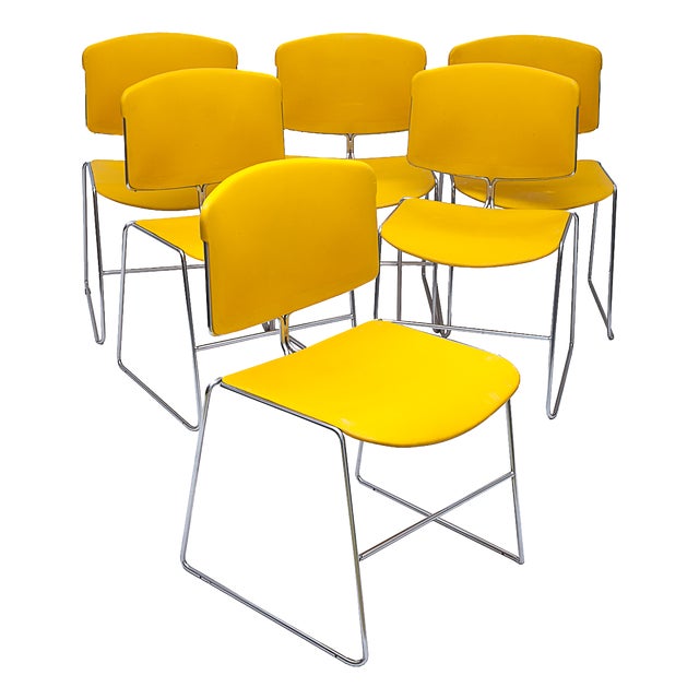 Vintage Max Stacker Chairs, 1970s, Set of 6 For Sale