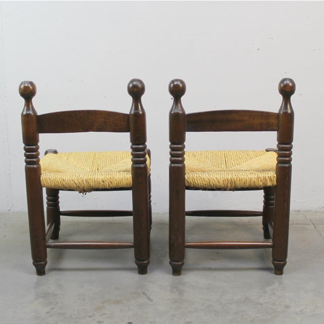 Brutalist Chairs in the style of Charles Dudouyt for La Gentilhommière, 1950s, Set of 2, in Very Good conditions. Designed...