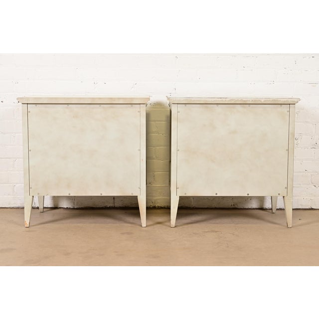 John Widdicomb French Regency Louis XVI Pale Blue Lacquered Nightstands, 1960s For Sale - Image 15 of 16