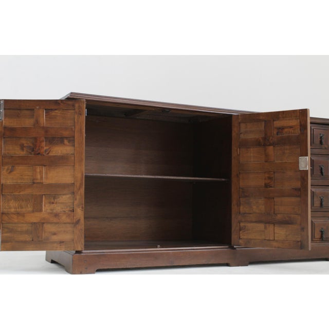 Vintage Brutalist Spanish Credenza, 1970s For Sale - Image 4 of 10
