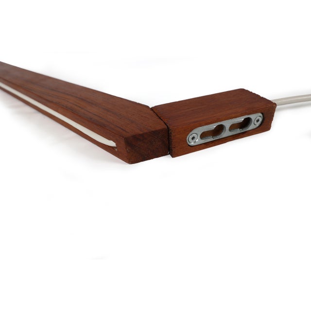 Vintage Mid-Century Modern Scandinavian Teak Hanging Lamp For Sale - Image 12 of 15
