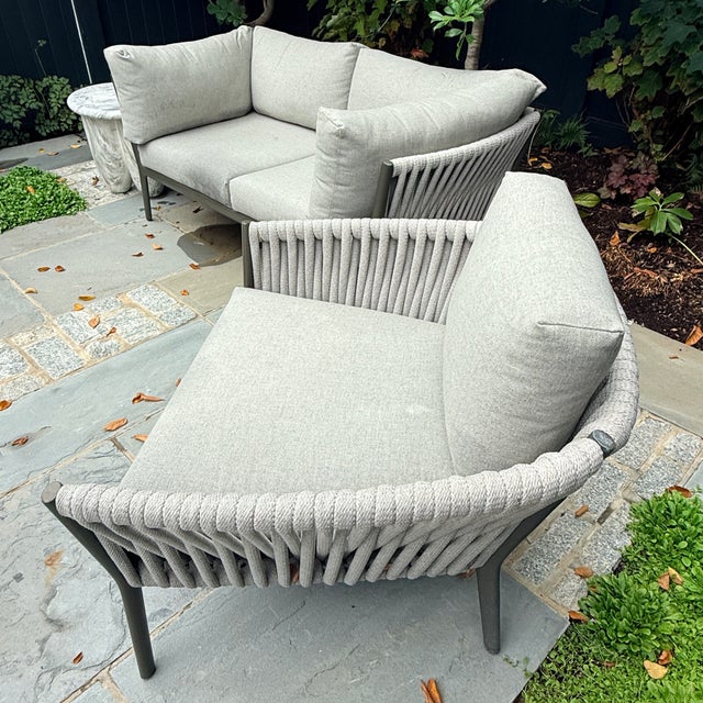 Brown Jordan H Loveseat & Chair Set Great looking set that creates an intimate conversation area for your outdoor space....