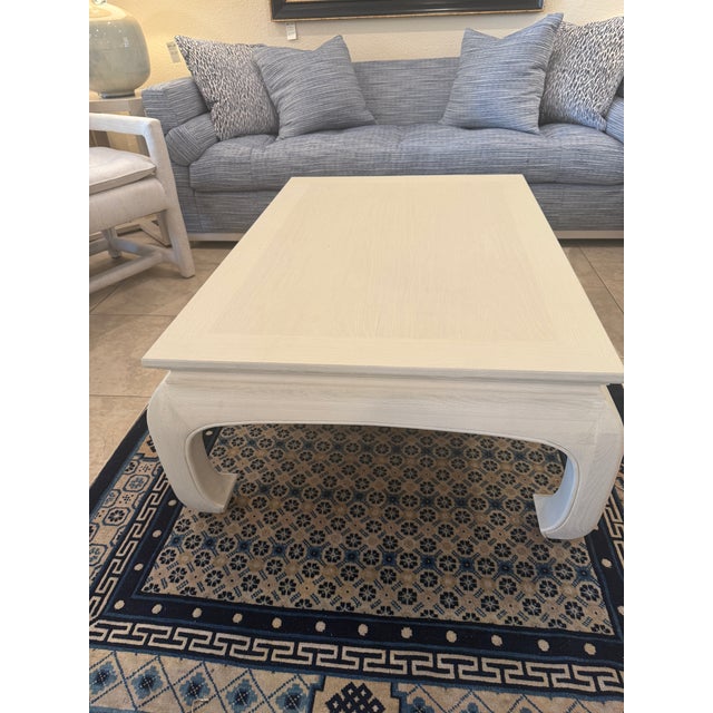 Contemporary Highland House Chow Cocktail Table in a Cerused Alabaster Finish For Sale - Image 3 of 10